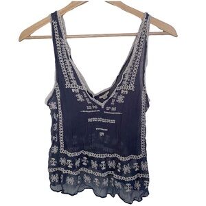 Ecoté sheer crop tank | Beautiful Embroidery!